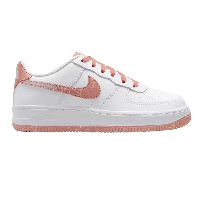 Nike Kid's Air Force 1 LV8 Shoes - White / Light Madder Root / Aura