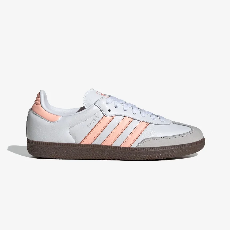 ADIDAS ORIGINALS | WMN'S SAMBA OG { CLOUD WHITE/CLEAR ORANGE/SEMI CORAL