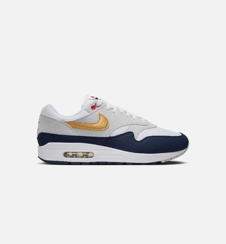 Air Max 1 Olympic Mens Lifestyle Shoe - Obsidian/Metallic Gold