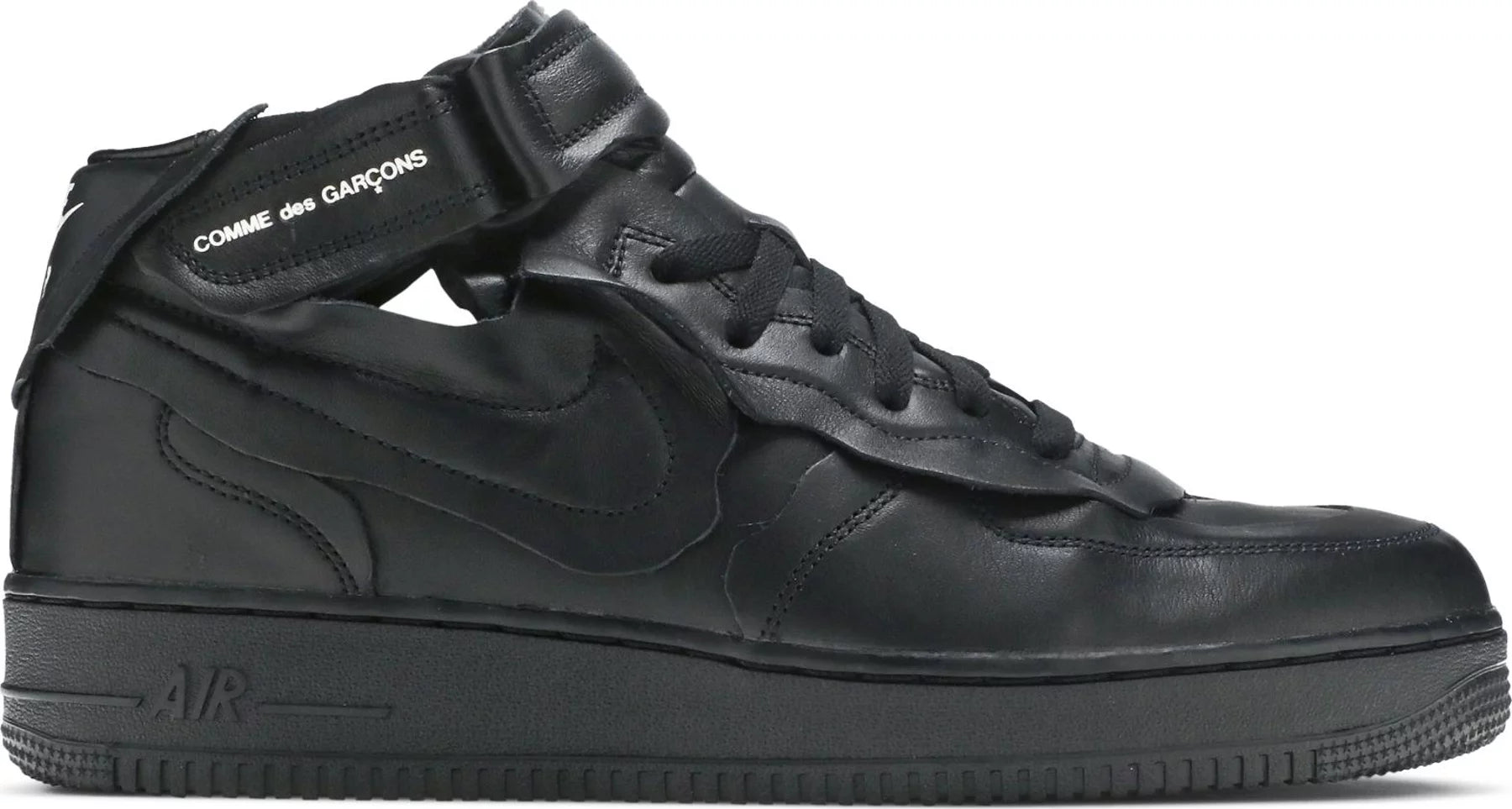 Comme des Garçons x Air Force 1 Mid 'Triple Black' 2020 SKU DC3601 001 - Authentic - New in Box