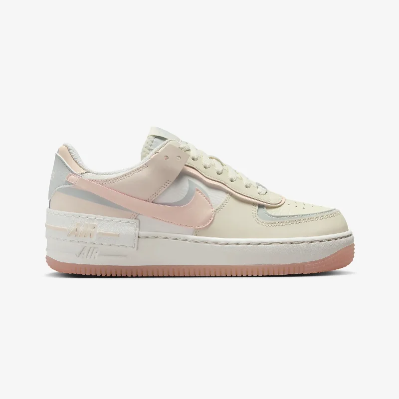 NIKE | WMN'S AIR FORCE 1 SHADOW { COCONUT MILK/LIGHT SILVER/SAIL/CRIMSON TINT