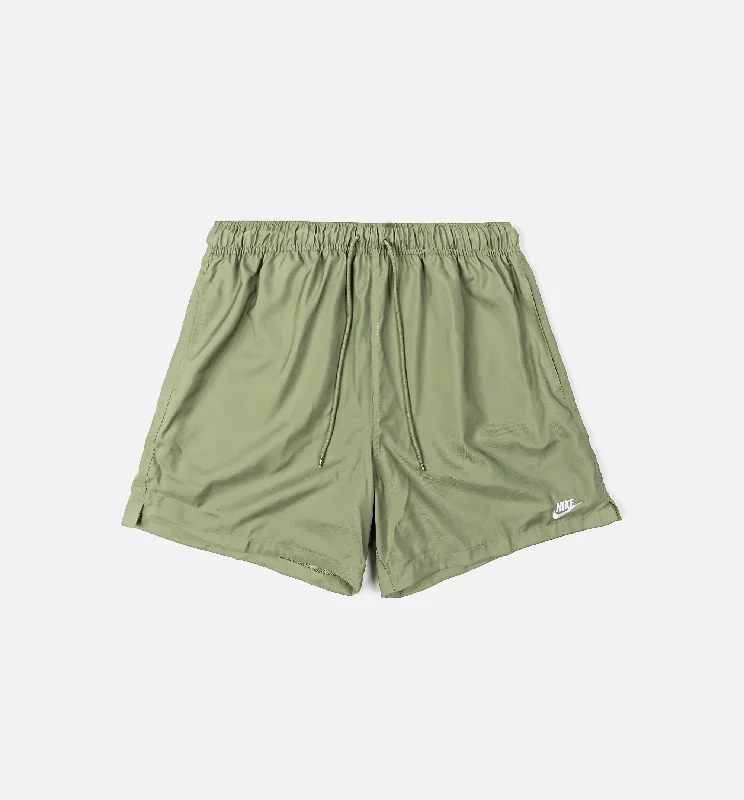 Club Woven Flow Mens Shorts - Oil Green/White