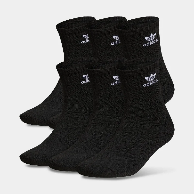 adidas Originals Trefoil Quarter Socks (6 Pack) Black / White