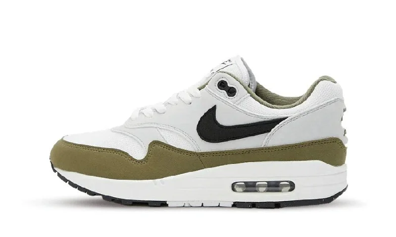 Nike air max 1 white black medium olive