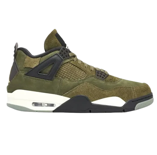 Nike Men's Jordan 4 Retro SE Shoes - Medium Olive / Pale Vanilla / Khaki / Black / Sail