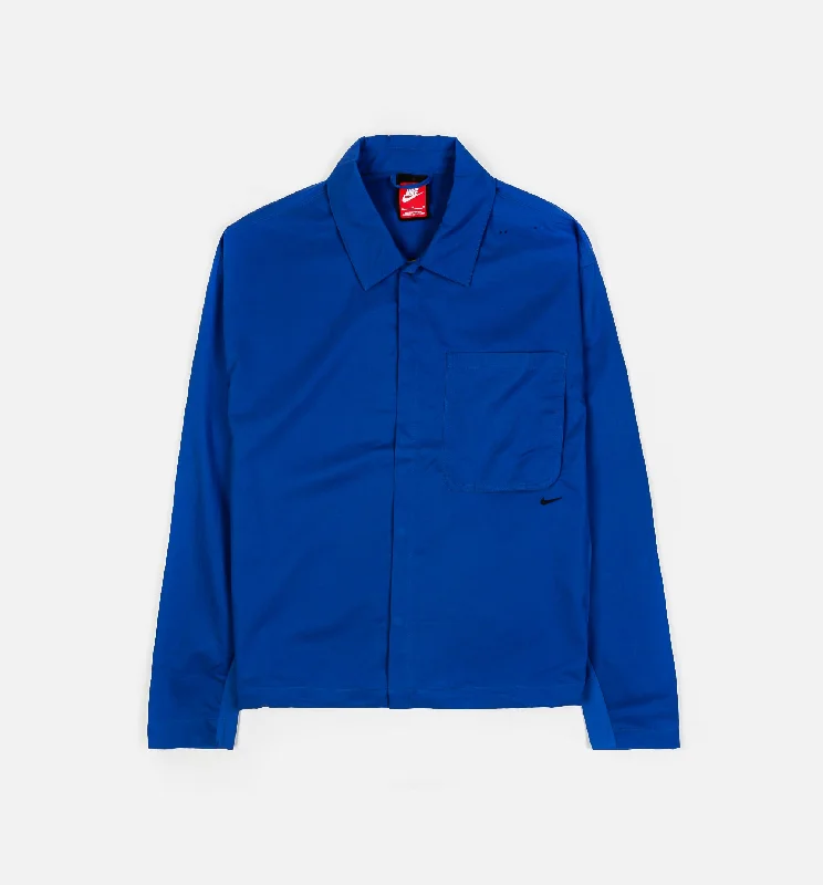 NSW Tech Button Down Top Mens Long Sleeve Shirt - Blue/Black