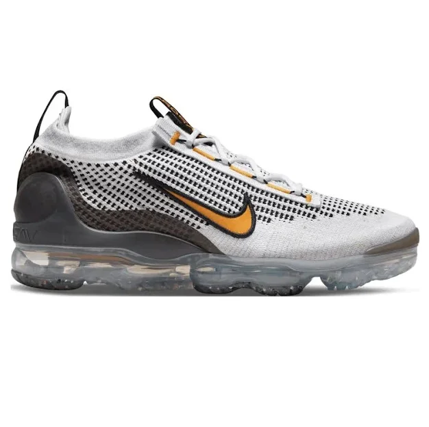 Nike Men's Air VaporMax 2021 Flyknit Shoes - White / Black / Anthracite / Kumquat