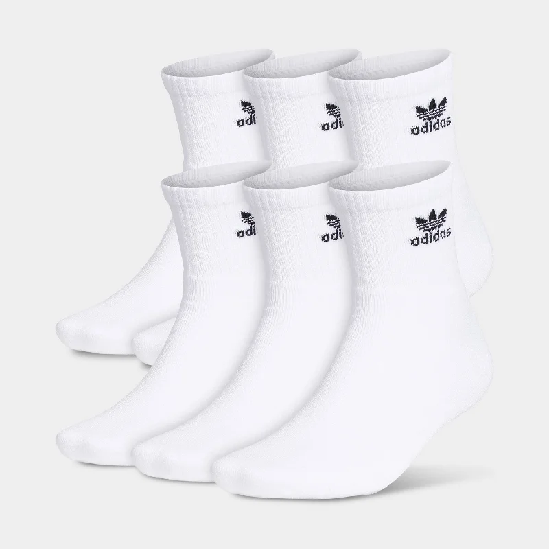 adidas Originals Trefoil Quarter Socks (6 Pack) White / Black