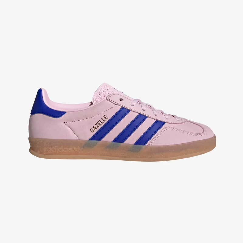 womens adidas gazelle indoor (cloud pink/blue/gum)