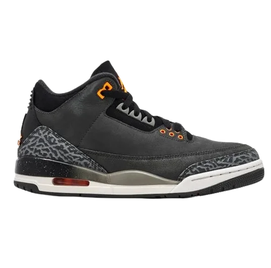 Nike Men's Air Jordan 3 Fear Shoes - Night Stadium / Black / Flat Pewter / Total Orange