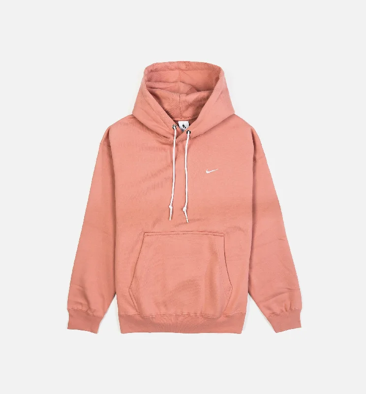 Solo Swoosh Fleece Pullover Mens Hoodie - Pink/White