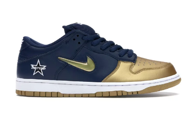 Nike SB Dunk Low Supreme Jewel Swoosh Gold (WORN)