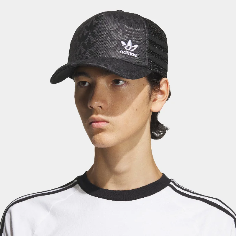 adidas Originals Monogram Trucker Hat Black / White