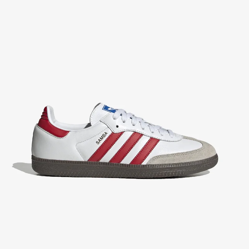 Adidas Originals | SAMBA OG  { CLOUD WHITE/BETTER SCARLET/SUPPLIER COLOUR