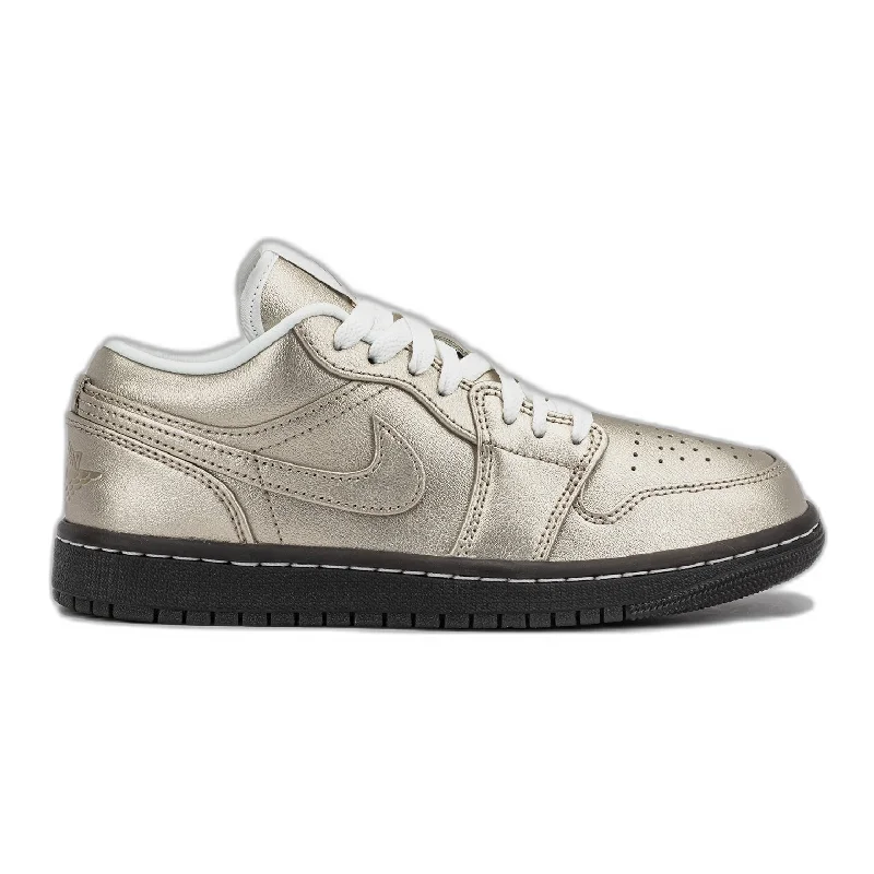 Nike Women's Jordan 1 Low Se Shoes - Metallic Zinc / Summit White / Velvet Brown