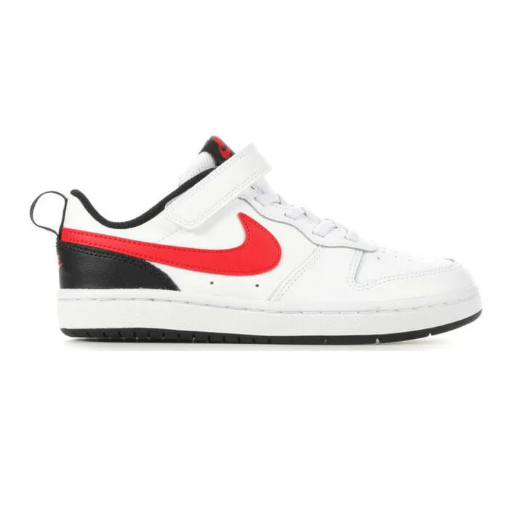 Nike Kid's Court Borough Low 2 Shoes - White / Black / University Red