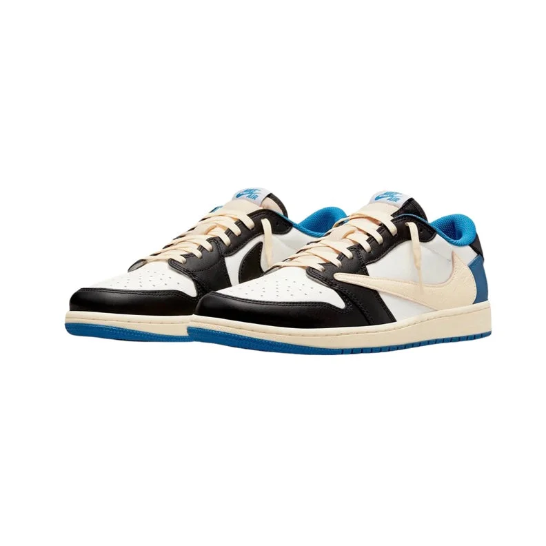 Fragment x Travis Scott x Air Jordan 1 Low White Black Royal Sail