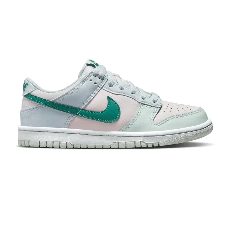 Nike Kid's Dunk Low GS Shoes - Football Grey / Mineral Teal / Pearl Pink