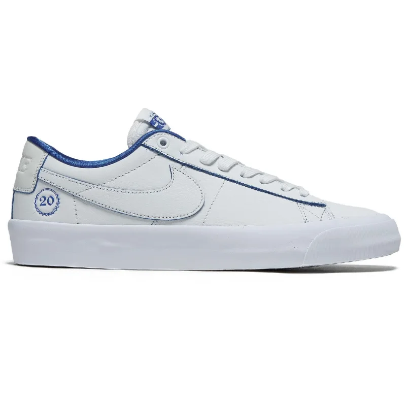 Nike SB Blazer Low Pro GT Premium Shoes - Summit White/Game Royal/Summit White